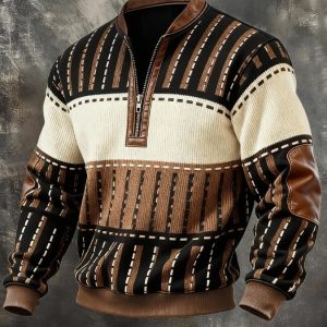 MAISON CLÉMENT PARIS™ | PULL HOMME ZIP VINTAGE MOTIF