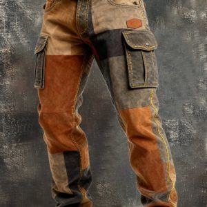 MAISON CLÉMENT PARIS™ | PANTALON CARGO CUIR PATCHWORK