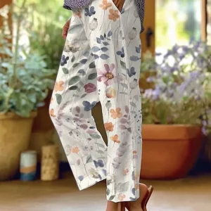 Manon – Pantalon Fleuri Avec Poches