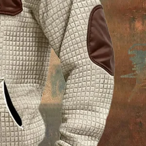 Vintage-Outdoorjacke für Herren aus Wildleder und Leder mit vielen Taschen