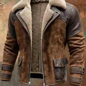 MAISON CLÉMENT PARIS™ | VESTE AVIATEUR HOMME CUIR MARRON DOUBLÉE