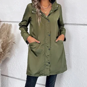 Amandine - Veste Coupe-Vent Pratique Avec Capuche