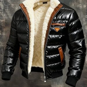 MAISON CLÉMENT PARIS™ | DOUDOUNE HOMME FOURRÉE NOIR BRILLANT