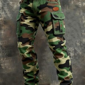 MAISON CLÉMENT PARIS™ | PANTALON CARGO CAMOUFLAGE VERT HOMME TACTIQUE