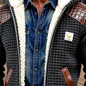 MAISON CLÉMENT PARIS™ | VESTE HOMME HIVER DOUBLÉE SHERPA À CAPUCHE