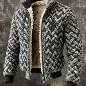 Maison Clément Paris | Veste en laine tressée à doublure chaude sherpa