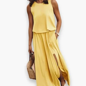 Robe maxi croisée au dos pour femme | Chic
