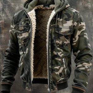 MAISON CLÉMENT PARIS™ | VESTE CAMOUFLAGE DOUBLÉE SHERPA HOMME