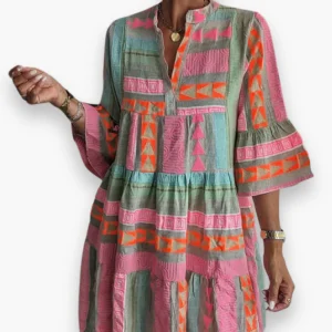 Robe bohème élégante femme | Coupe ample mi-longue