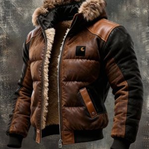 MAISON CLÉMENT PARIS™ | DOUDOUNE HOMME CUIR DOUBLÉE FOURRURE