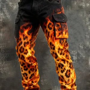 MAISON CLÉMENT PARIS™ | PANTALON CARGO IMPRIMÉ FLAMME