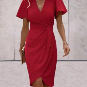 Caroline - Robe Midi Portefeuille Élégante