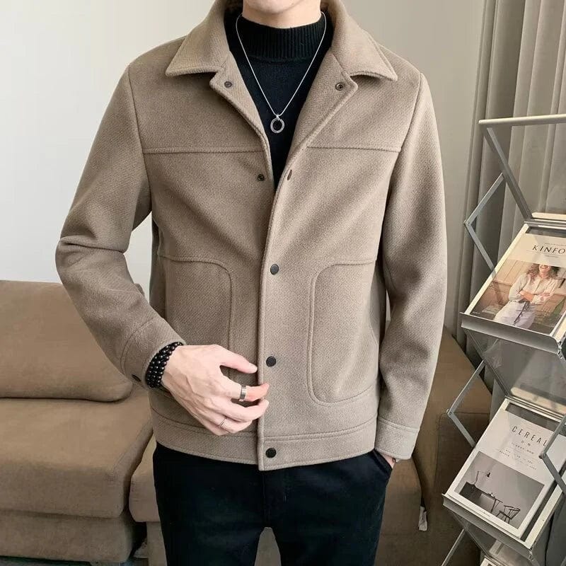 Bernardo - Manteau en laine décontracté pour homme – Manteau d'hiver long avec boutons – Image 3