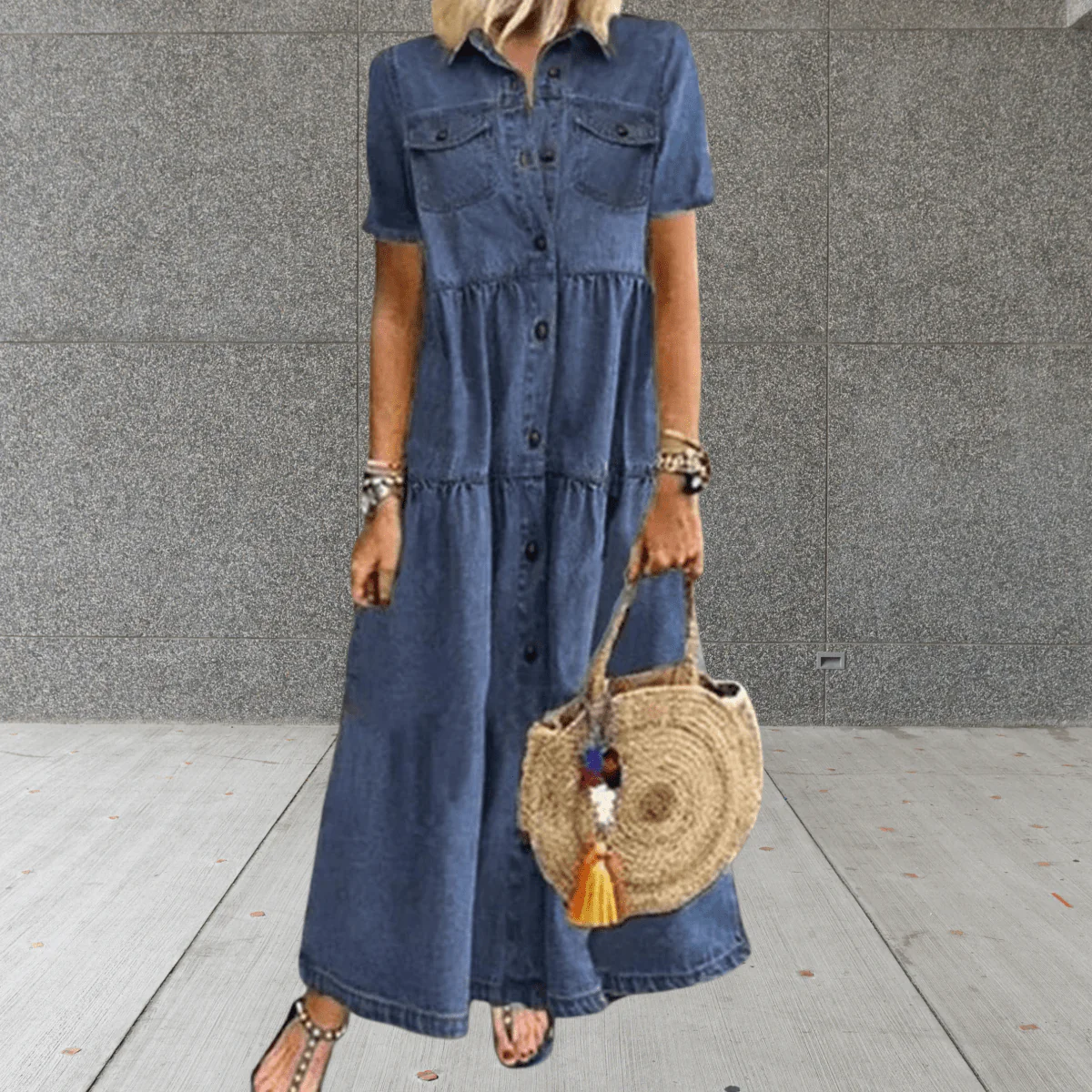 Sophie - Robe Maxi en Jean d'Été – Image 2