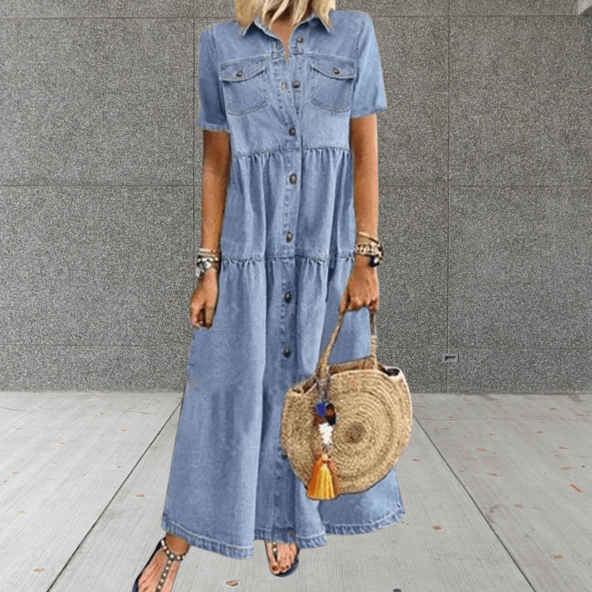 Sophie - Robe Maxi en Jean d'Été – Image 3