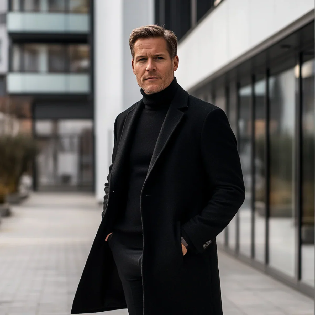 The Dorchester — Manteau d'Hiver en Laine Gris Luxe – Image 7