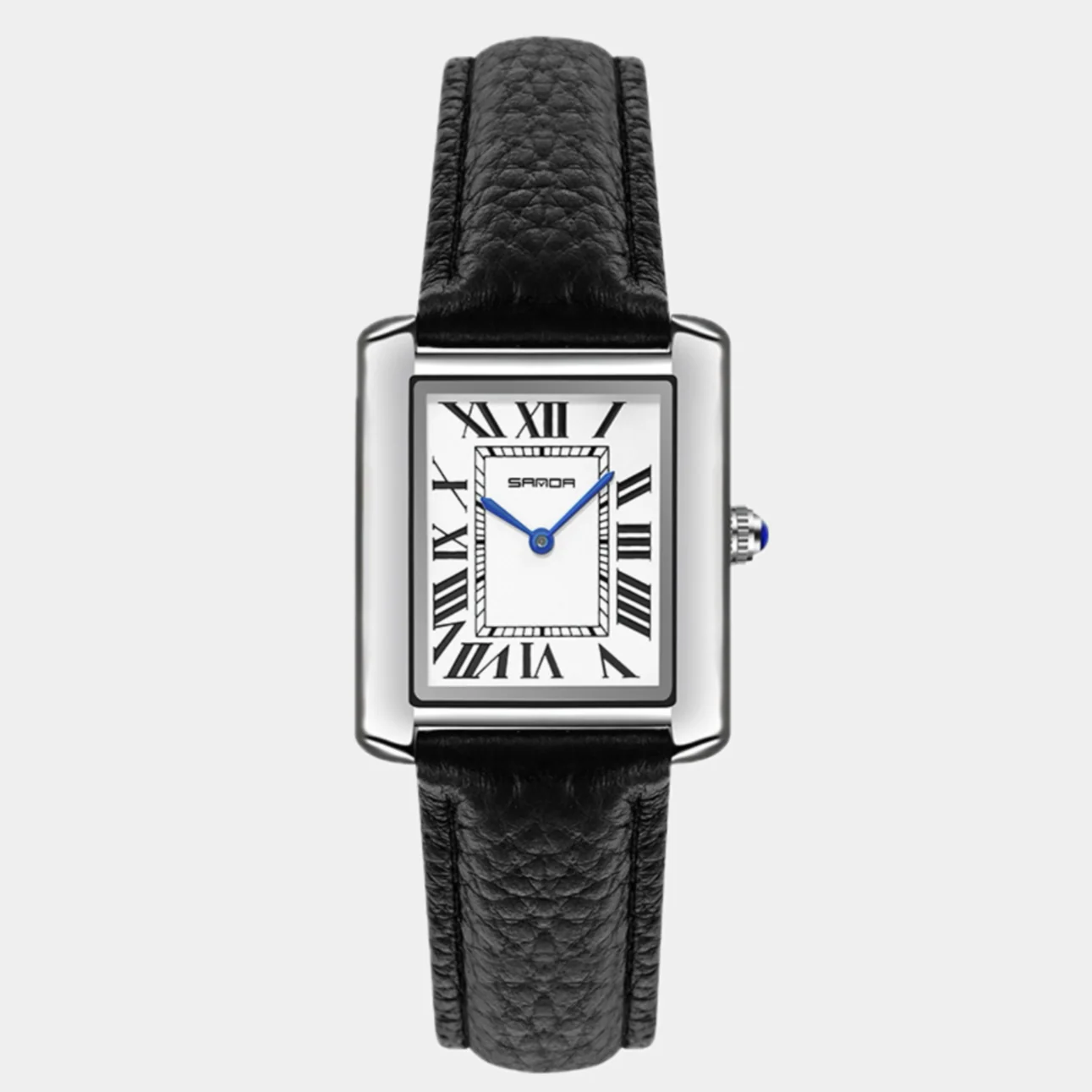 Montre Quartz Élégante avec Bracelet en Cuir Noir – Image 2