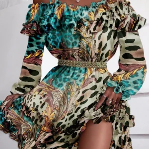 Janne - Mini Robe Léopard - Off-Shoulder Et Élégante - Femmes