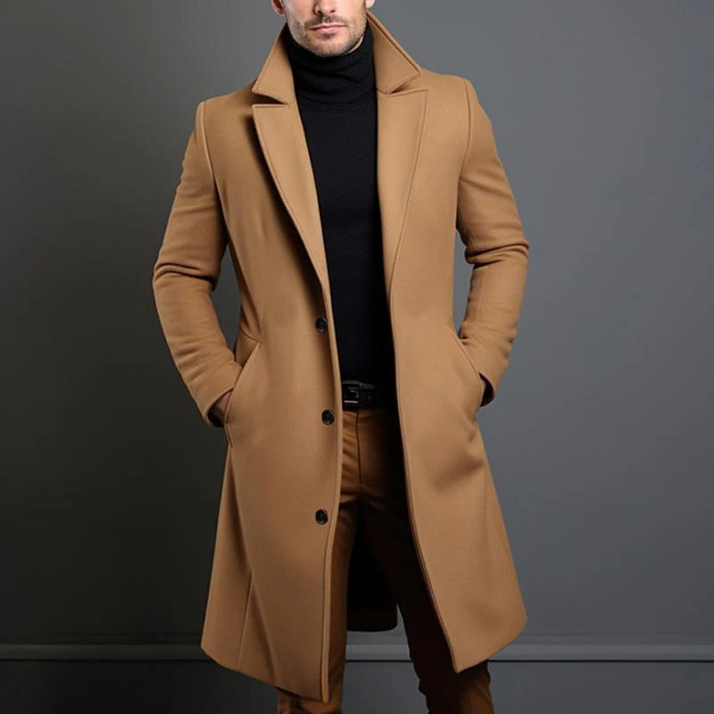Manteau en laine camel pour hommes | Style Old Money & Hiver de Luxe Discret – Image 3