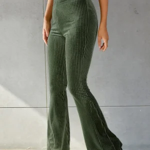 Carla - Pantalon Évasé en Velours Côtelé