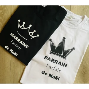 DUO Tee-shirts "Parrain Parfait & Marraine Parfaite"