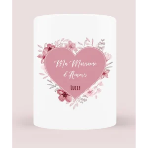 Pot à crayon/vase personnalisable "Ma marraine d'amour"