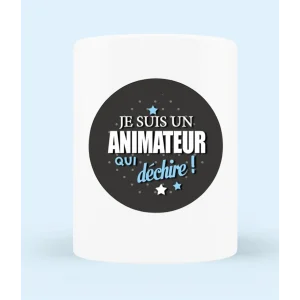 Pot à crayon/vase personnalisable "Je suis un animateur qui déchire"