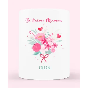 Pot à crayon/vase personnalisable "Je t'aime maman"