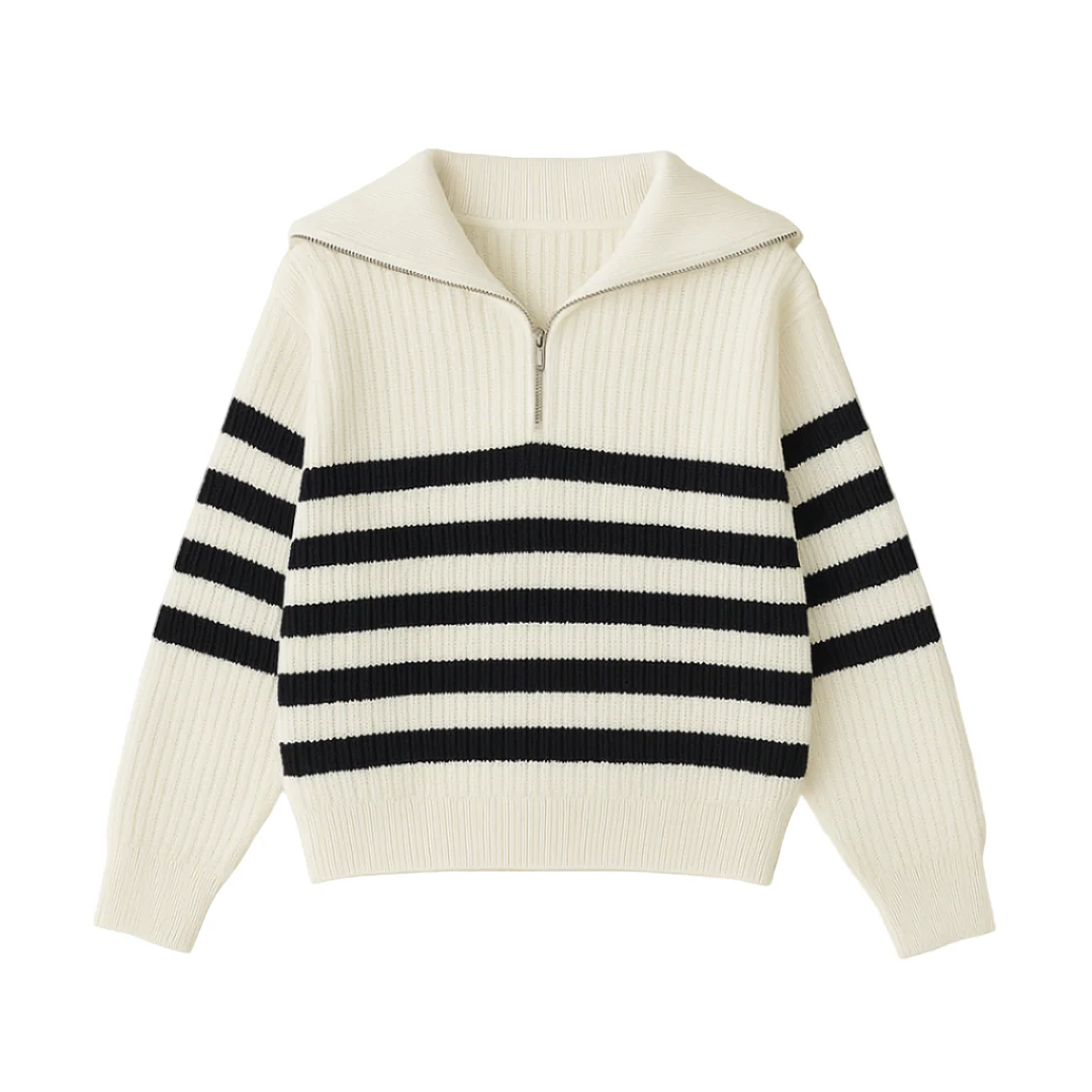 Pull Homme Nautique à Demi-Zip Côtelé | Maison Clément Paris – Image 2