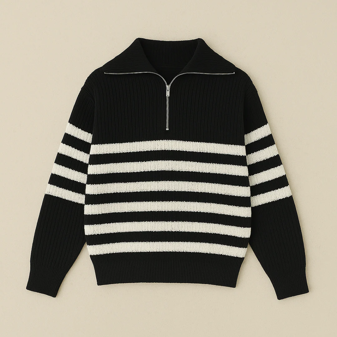 Pull Homme Nautique à Demi-Zip Côtelé | Maison Clément Paris – Image 5