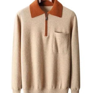 Polo zippé en cachemire Castelle