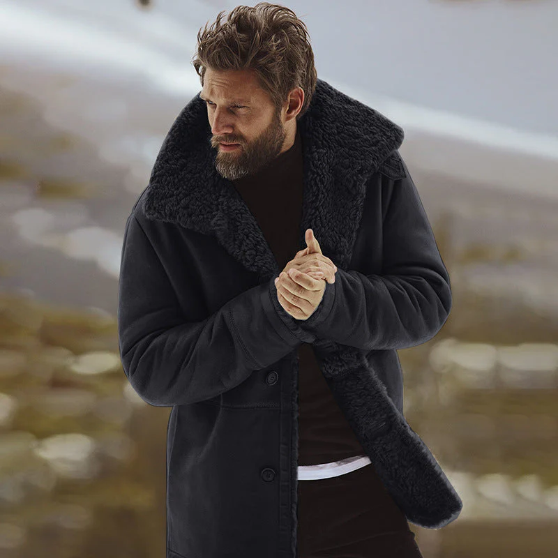 Cristino - Manteau d'Hiver Chaud pour Hommes avec Col en Laine 2025