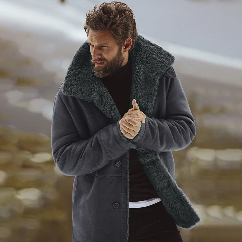 Cristino - Manteau d'Hiver Chaud pour Hommes avec Col en Laine 2025 – Image 4