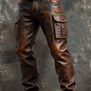 MAISON CLÉMENT PARIS™ | PANTALON CARGO EN CUIR HOMME