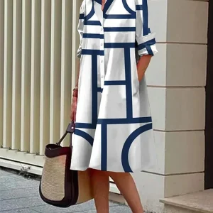 Estelle - Robe Avec Poches Et Imprimé Géométrique