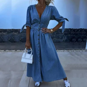 Angélique - Robe d’Été en Denim
