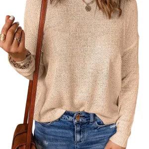 London - Pull-over décontracté à col rond pour femme